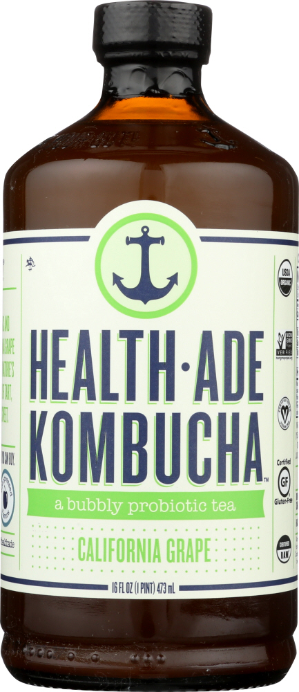 HEALTH ADE: California Grape Kombucha, 16 oz - 0851861006133