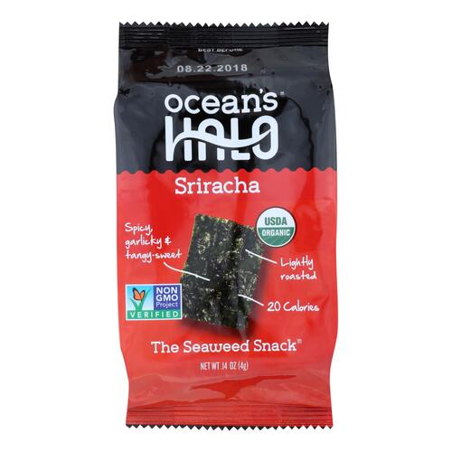 Ocean's Halo Seaweed, Sriracha Snack - Case Of 12 - .14 Oz - 851899005405