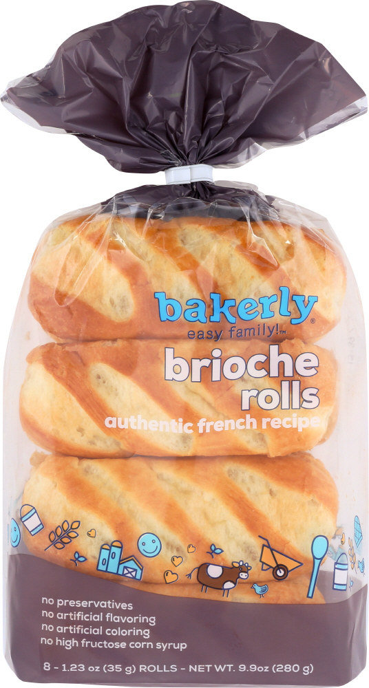 BAKERLY: Brioche Rolls Pack of 8, 9.88 oz - 0852160006312