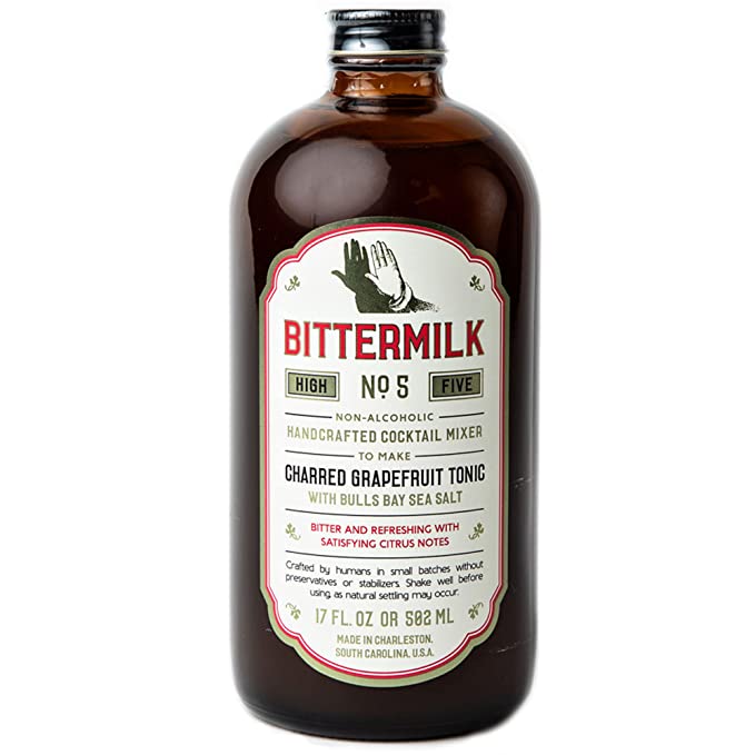  Bittermilk No.5 Charred Grapefruit Tonic with Bulls Bay Sea Salt – All Natural Handcrafted Cocktail Mixer – Margarita Mix, Gin Mixers, Tonic Mixers, Drink Mixer - Just Add Vodka, Gin, Rum, Tequila  - 852175005041