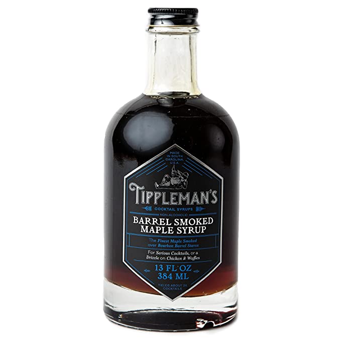 Tippleman's Barrel Smoked Maple Syrup - Non-Alcoholic Cocktail Mixer - Cocktail Syrup for Beverages, Old Fashioned Mix, Desserts, and Breakfast - All Natural Ingredients - Makes 26 Cocktails - 852175005157