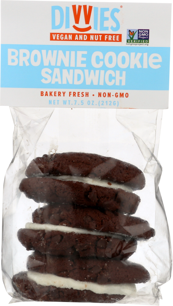 DIVVIES: Brownie Cookies Sandwich, 7.5 oz - 0852211001723