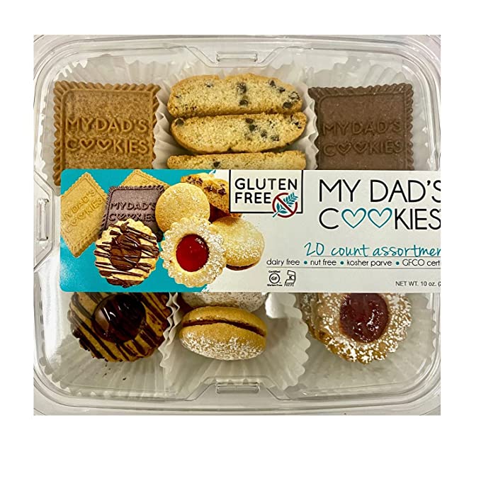  My Dad's Cookies Gluten Free Assorted Cookies, Dairy Free, Kosher, Fresh Baked 20 Count Assortment, 10oz Package  - 852291004836