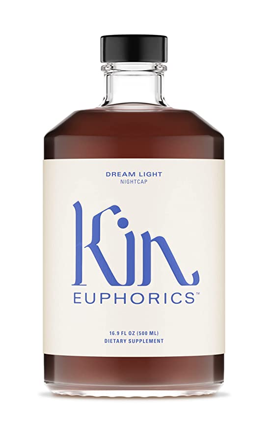  Dream Light by Kin Euphorics, Non Alcoholic Spirits, Nootropic, Botanic, Adaptogen Drink, Earthy Oak, Smoky Clove and Spicy Cinnamon, Soothe The Spirit and Quiet The Mind, 16.9 Fl Oz  - 852333008068