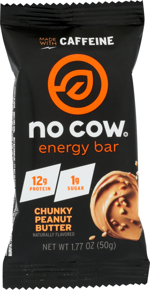 NO COW BAR: Chuncky Peanut Butter Energy Bar, 1.77 oz - 0852346005931