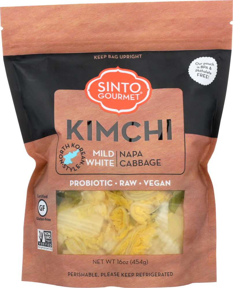 SINTO GOURMET: Mild White Napa Cabbage Kimchi, 16 oz - 0852375003007