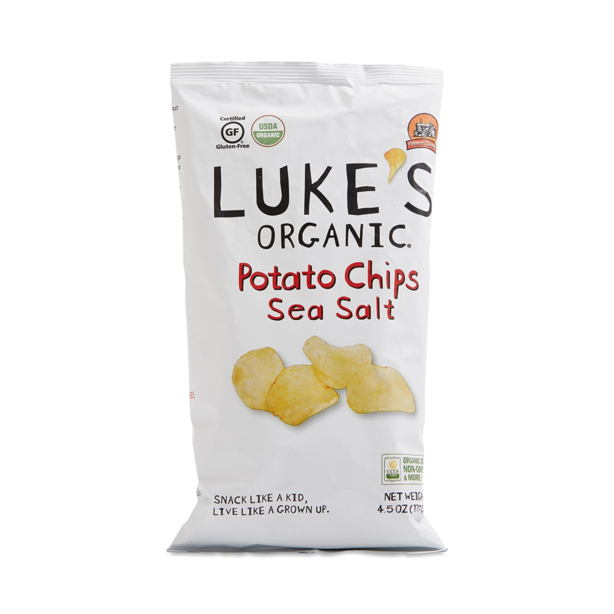 LUKE’S ORGANIC: Sea Salt Potato Chips, 4.5 oz - 0852406003068