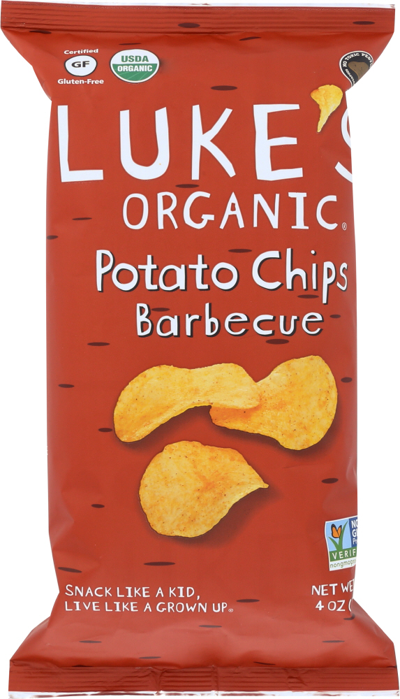 LUKES ORGANIC: Chips Potato Barbeque Organic, 4 oz - 0852406003075