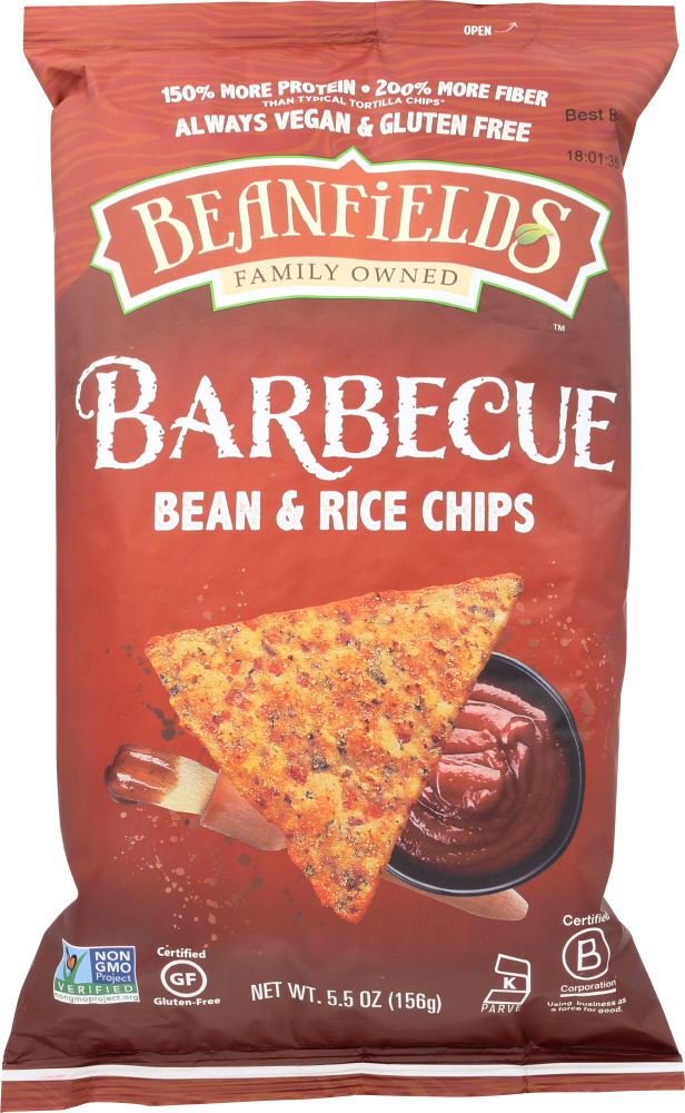 BEANFIELDS: Bean & Rice Chips Barbecue, 5.5 oz - 0852565003091