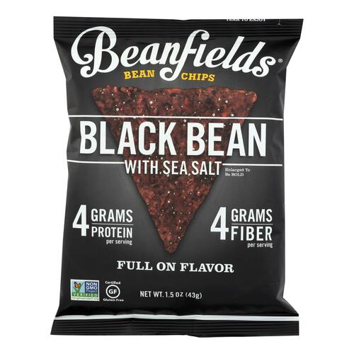 Beanfields - Bean And Rice Chips - Black Bean With Sea Salt - Case Of 24 - 1.50 Oz. - 852565003312
