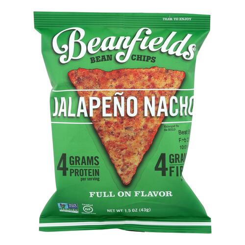 Beanfields - Bean And Rice Chips - Jalapeño Nacho - Case Of 24 - 1.50 Oz. - 852565003336
