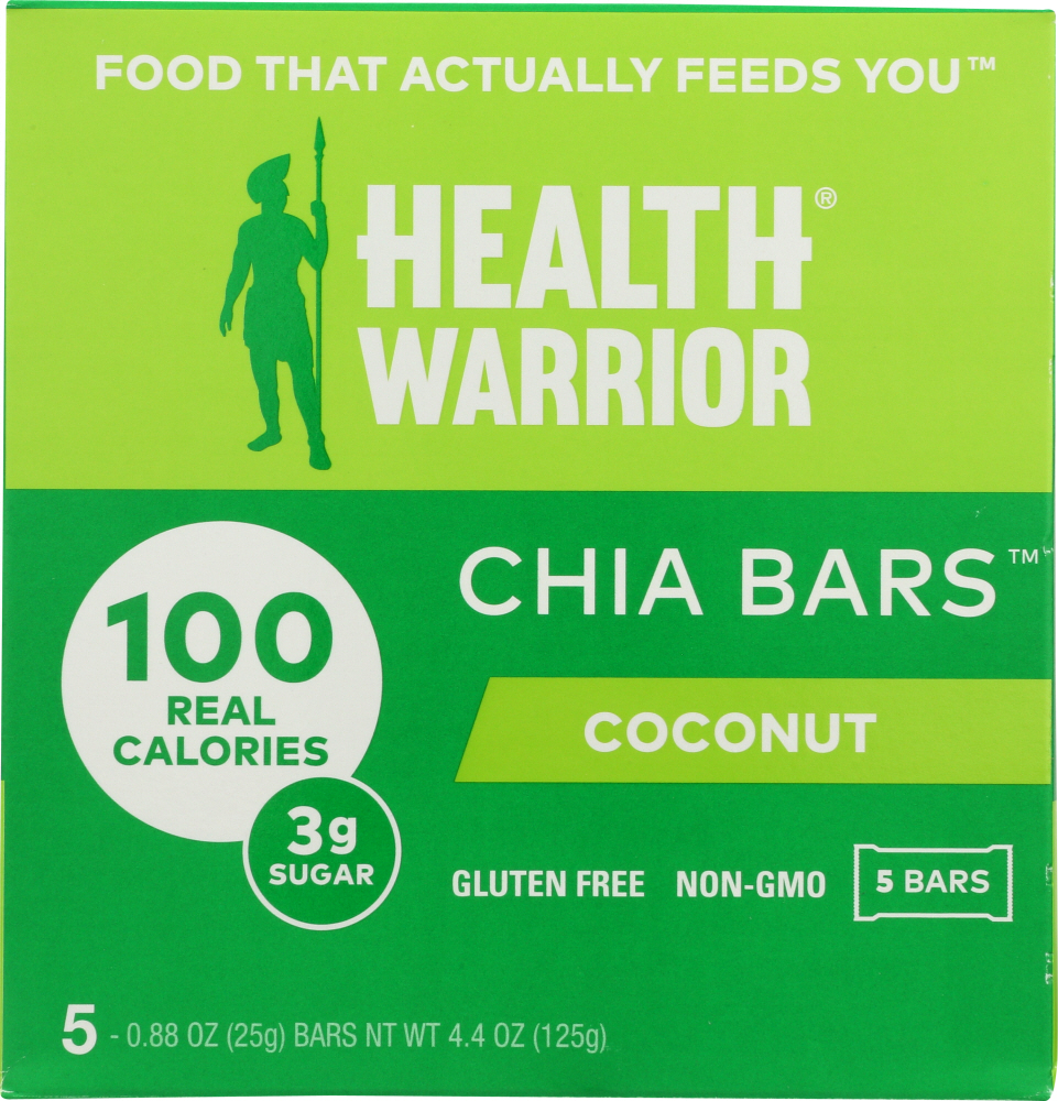 HEALTH WARRIOR: Coconut Chia Bar, 4.40 oz - 0852684003279