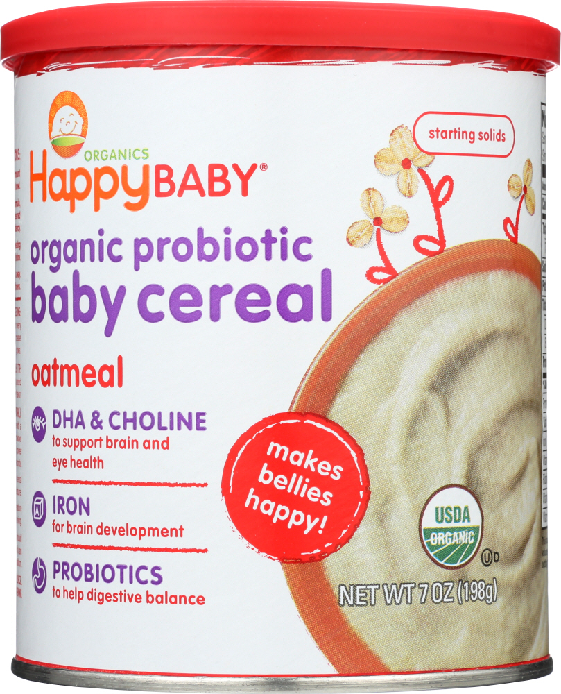 HAPPY BABY: Cereal Oatmeal Organic, 7 oz - 0852697001088