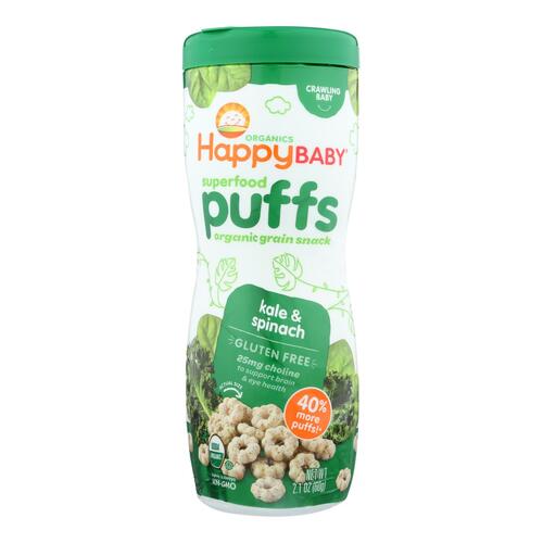 HAPPY BABY: Organic Puffs Kale & Spinach, 2.1 oz - 0852697001200