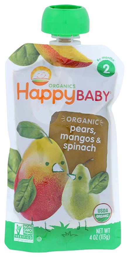 Happy Baby, Simple Combos, Spinach Mango & Pear, 4 Ounce (Pack of 1) - 852697001392