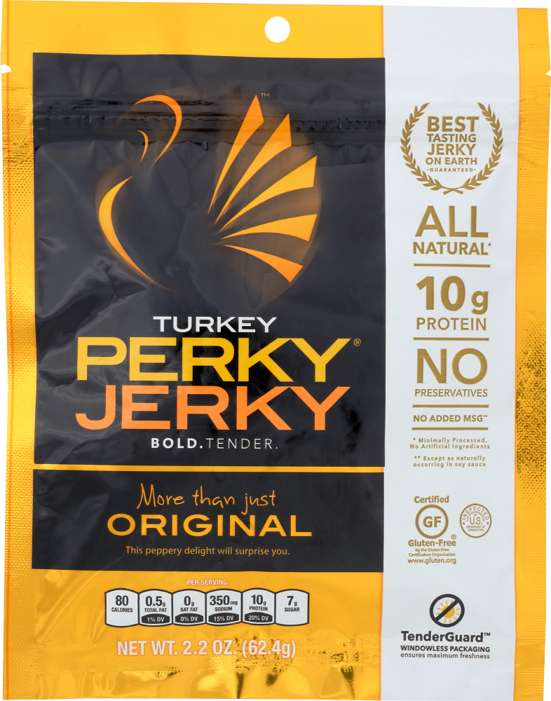 PERKY JERKY: Jerky Turkey Original, 2.2 oz - 0852709002034
