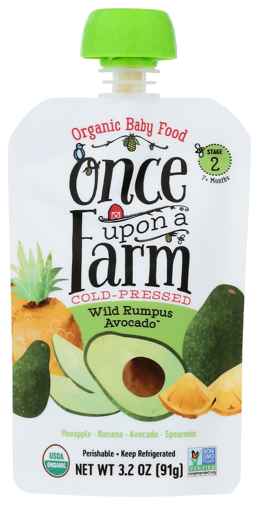 ONCE UPON A FARM: Wild Rumpus Avocado Baby Food, 3.2 oz - 0852823006109
