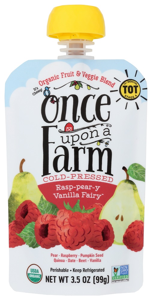 ONCE UPON A FARM: Toddler Rasp-Pear-y Vanilla Fairy, 3.50 oz - 0852823006505