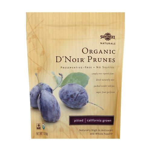 Sunsweet Naturals Organic D'noir Prunes - Case Of 12 - 7 Oz. - 852858002084