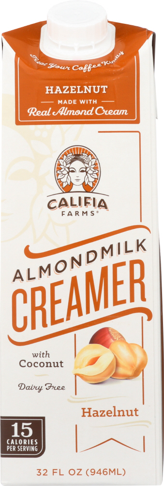 CALIFIA: Hazelnut Almondmilk Coffee Creamer, 32 oz - 0852909003831