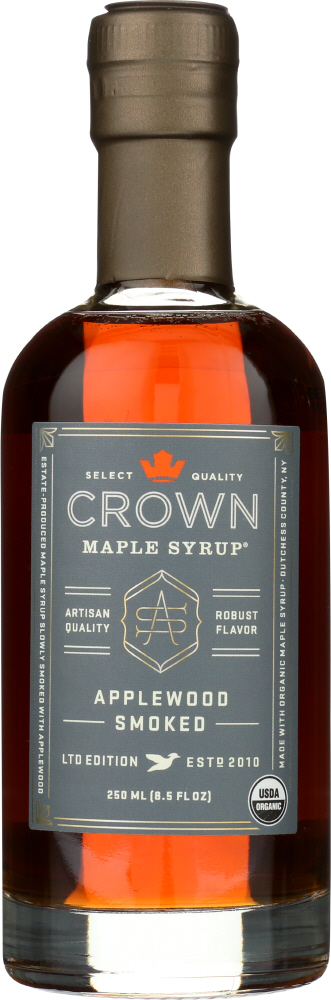 CROWN MAPLE: Syrup Maple Applewood Smoked, 8.5 fo - 0852913003520