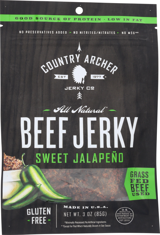 COUNTRY ARCHER: Jerky Beef Sweet Jalapeno, 3 oz - 0853016002083