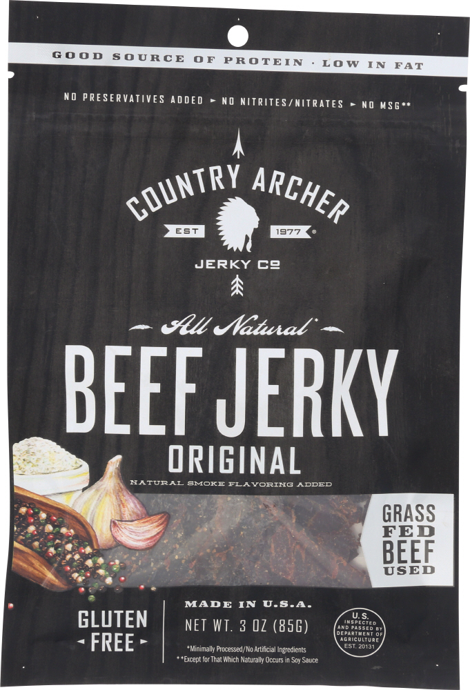 COUNTRY ARCHER: Original Jerky Beef, 3 oz - 0853016002250