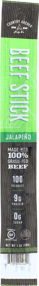 COUNTRY ARCHER: Beef Stick Jalapeno, 1 oz - 0853016002649