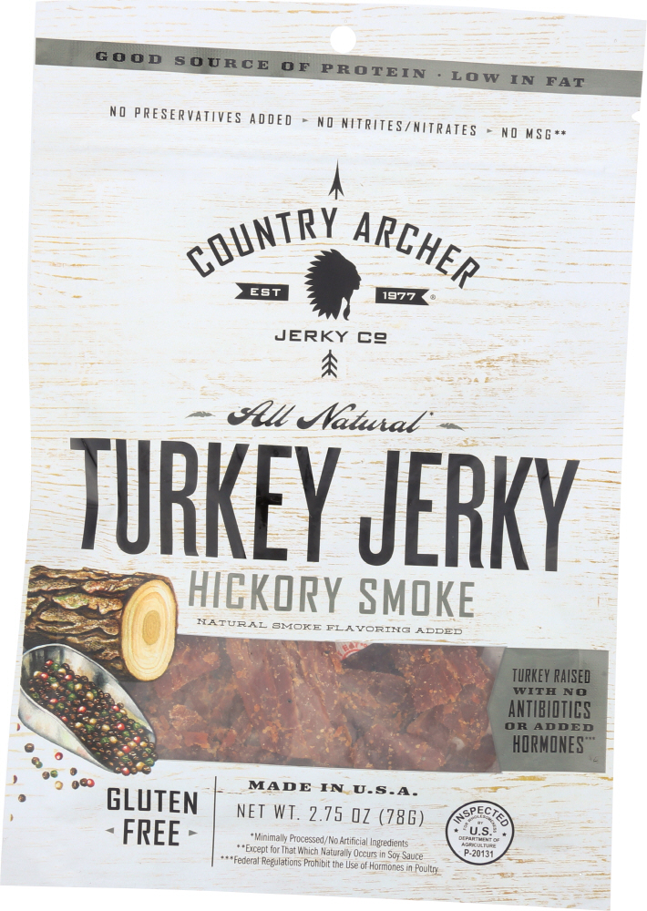 Country Archer Jerky Co, Turkey Jerky, Hickory Smoke - 853016002892