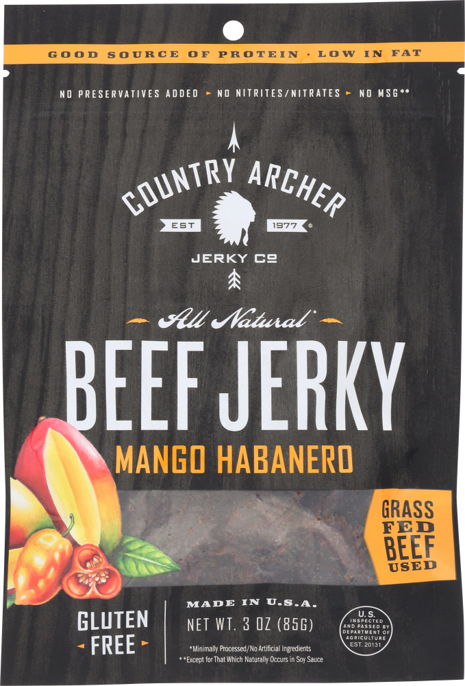 COUNTRY ARCHER: Jerky Beef Mango Habanero, 3 oz - 0853016002960
