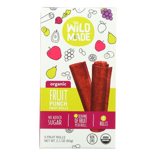Wildmade Organic Fruit Punch Fruit Rolls - Case Of 8 - 2.1 Oz - 853079005595