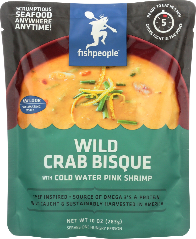 FISHPEOPLE: Wild Crab Bisque & Pink Shrimp, 10 oz - 0853197004098