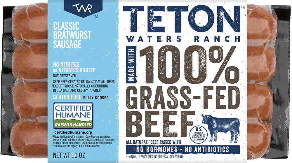 TETON WATERS RANCH: Classic Bratwurst Sausage, 10 oz - 0853231007054