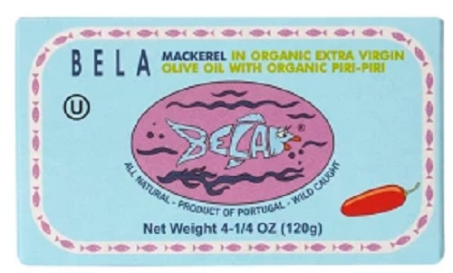 Bela, Mackerel In Organic Extra Virgin Olive Oil With Organic Piri-Piri - 853232002331