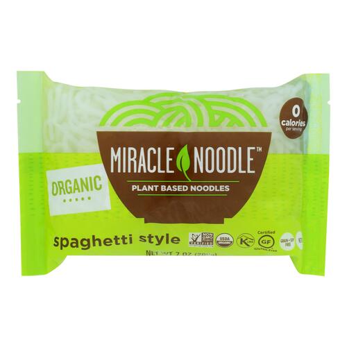 MIRACLE NOODLE: Organic Shirataki Spaghetti Pasta, 7 oz - 0853237003418