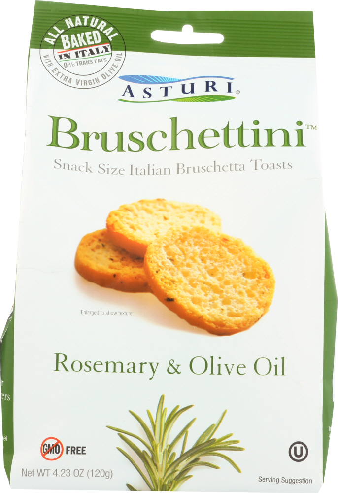 ASTURI: Bruschettini Rosemary & Olive Oil 4.23 oz - 0853240003016