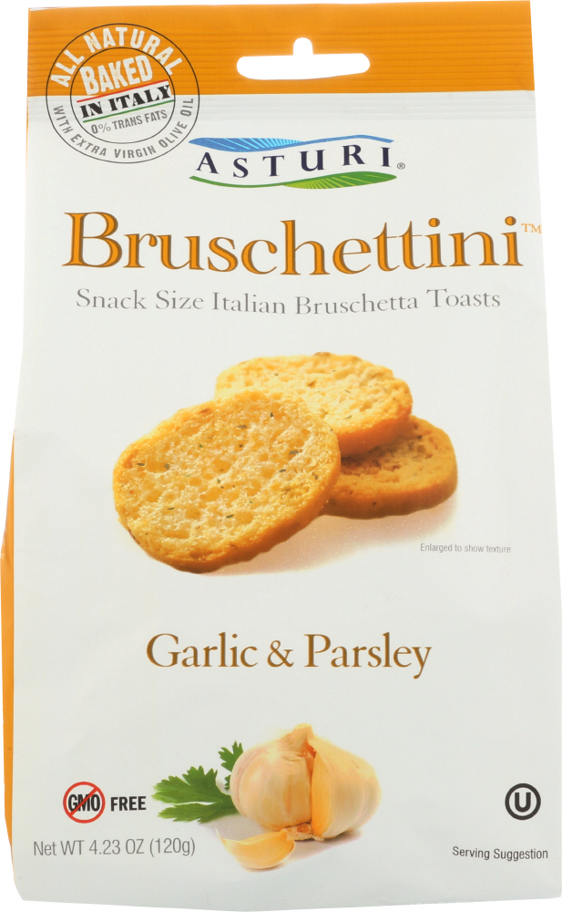 ASTURI: Bruschettini Garlic & Parsley, 4.23 oz - 0853240003153