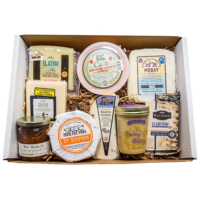  Classic Provisions Artisan Cheese Box, Party To Go, Cheese, Cheese Board, Cheese Gift Baskets, Holiday Gift, Appetizers, Cheese Platter, Gourmet Cheeses, Brie, Gruyere, Manchego, Gouda, 77.28 Ounce  - 853268007065