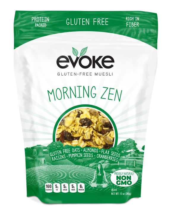 EVOKE HEALTHY FOODS: Morning Zen Gluten Free Muesli, 12 oz - 0853305003166