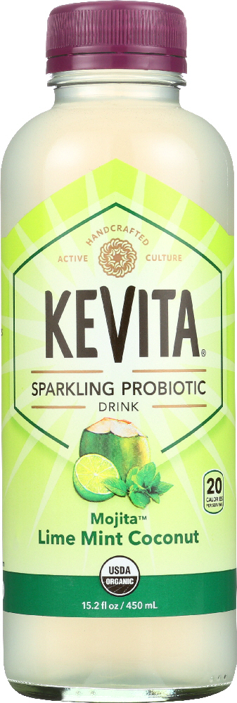 KEVITA: Sparkling Probiotic Drink Mojita Lime Mint Coconut, 15.2 oz - 0853311003297