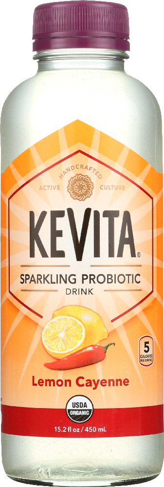 KEVITA: Sparkling Probiotic Drink Daily Cleanse Lemon Cayenne, 15.2 oz - 0853311003303