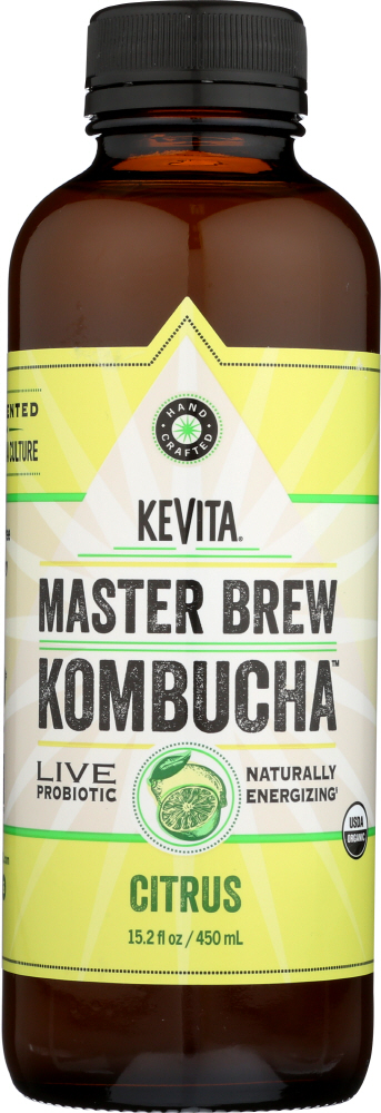 KEVITA: Master Brew Kombucha Live Probiotic Drink Citrus, 15.2 oz - 0853311003860