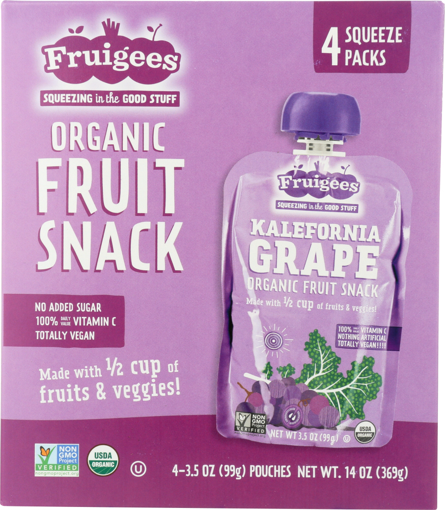FRUIGEE: Organic Fruit And Snack Kale Grape, 14 oz - 0853311005130