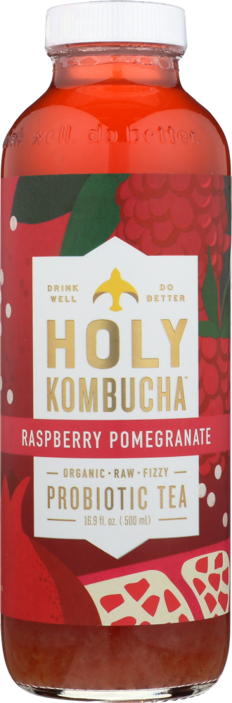 HOLY KOMBUCHA: Raspberry Pomegranate Probiotic Tea, 16.9 oz - 0853328005000