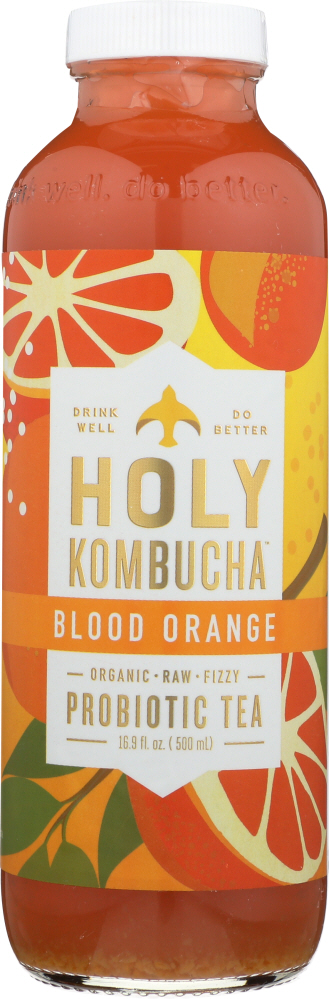 HOLY KOMBUCHA: Blood Orange Probiotic Tea, 16.9 oz - 0853328005017