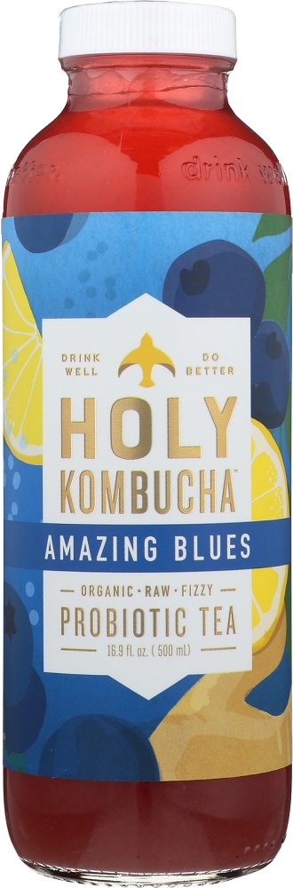 HOLY KOMBUCHA: Amazing Blues Probiotic Tea, 16.9 oz - 0853328005222