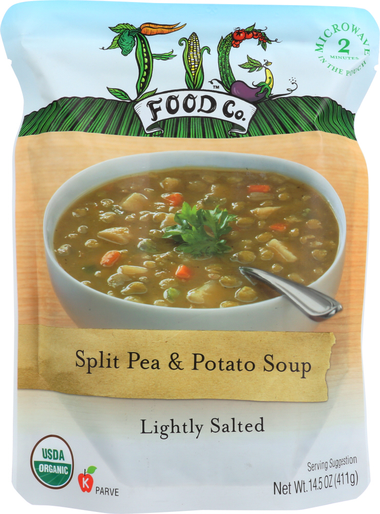 FIG FOOD: Soup Split Pea Potato Organic, 14.5 oz - 0853434002436