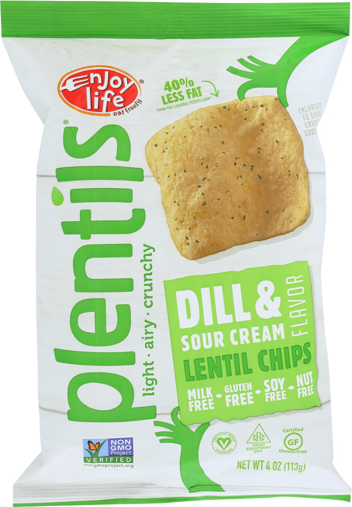 Dill & Sour Cream Flavor Light & Airy Lentil Chips, Dill & Sour Cream - 853522000832