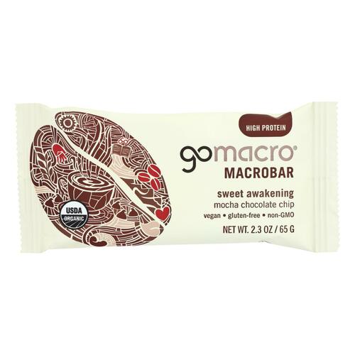 Gomacro Bar - Organic - Mocha - Chocolate Chip - Case Of 12 - 2.3 Oz - 0853555006405