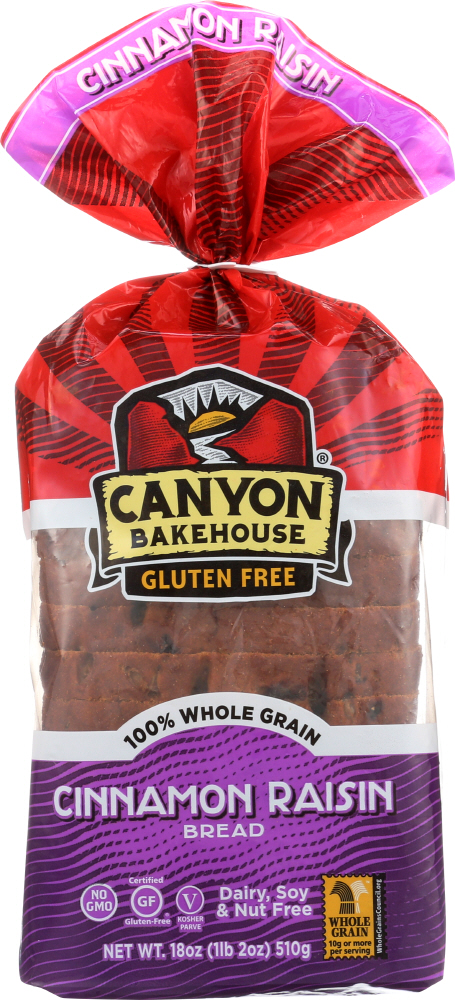 CANYON BAKEHOUSE: Cinnamon Raisin Bread Gluten Free, 18 oz - 0853584002027